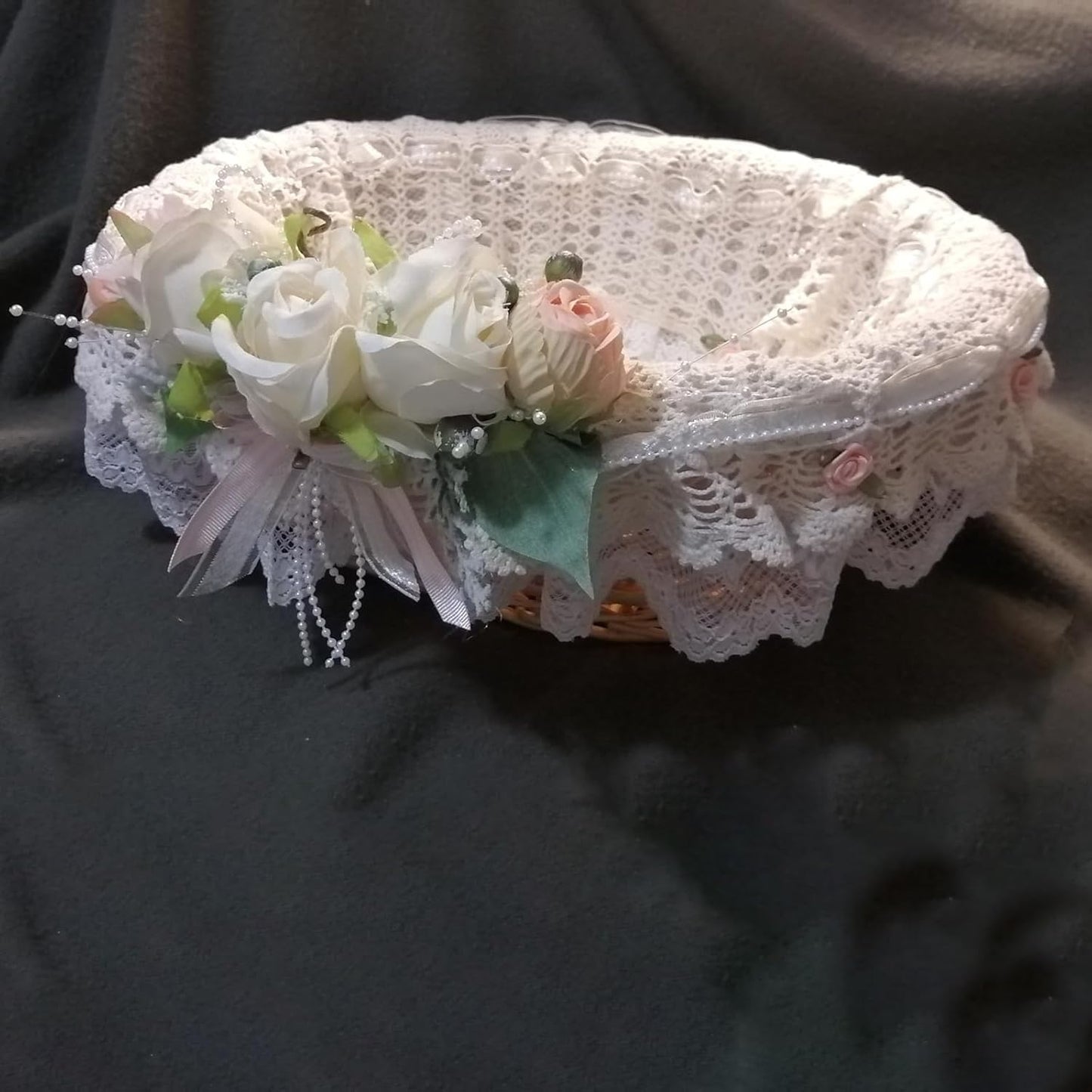 KINJOEK 2 Packs Wicker Woven Basket, 13" x 9" x 4.8" Multipurpose Natural Willow Basket with Handle Premium Linen Cotton Cloth Lining for Storage and Decoration, Natural