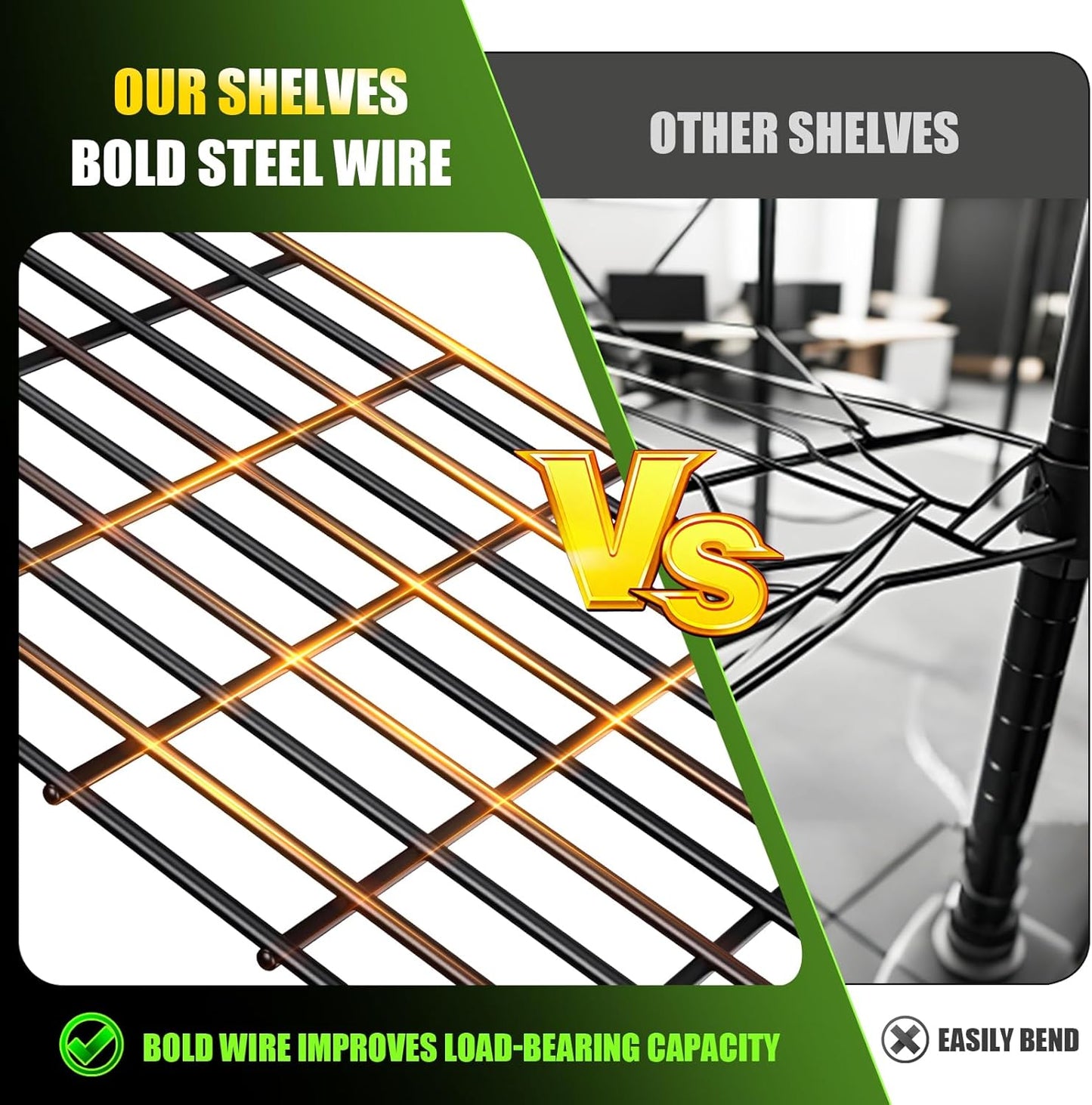 Garage Shelving 5 Tier Metal Shelves Adjustable Garage Storage Shelves Storage Rack 3000LBS Heavy Duty Industrial Shelving Unit Wire Shelf Rack Shelf for Storage Room, Basement,45.7”W×19.7”D×81.1 ”H