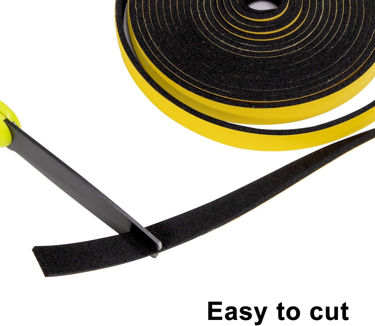 TORRAMI Weather Stripping for Windows 1/2 inch W x 1/4 inch T x 13 Ft Length,Foam Sealing Insulation Tape Weather Strip (Total 26 Ft Length, 2 Rolls of 13 Ft Each)