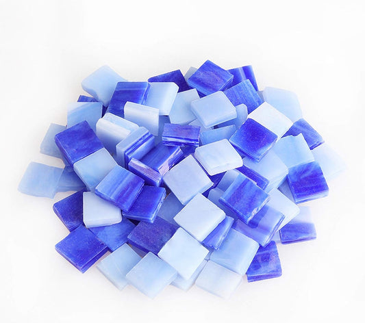 Mosaic Tiles 270 Pieces / 200 g Pack of Colored Mica Glass Mosaic Tile Supplies for Home Decoration, DIY Crafts, Plates, Picture Frames, Flowerpots – 1x1 cm Square Tiles (Tanzanite)