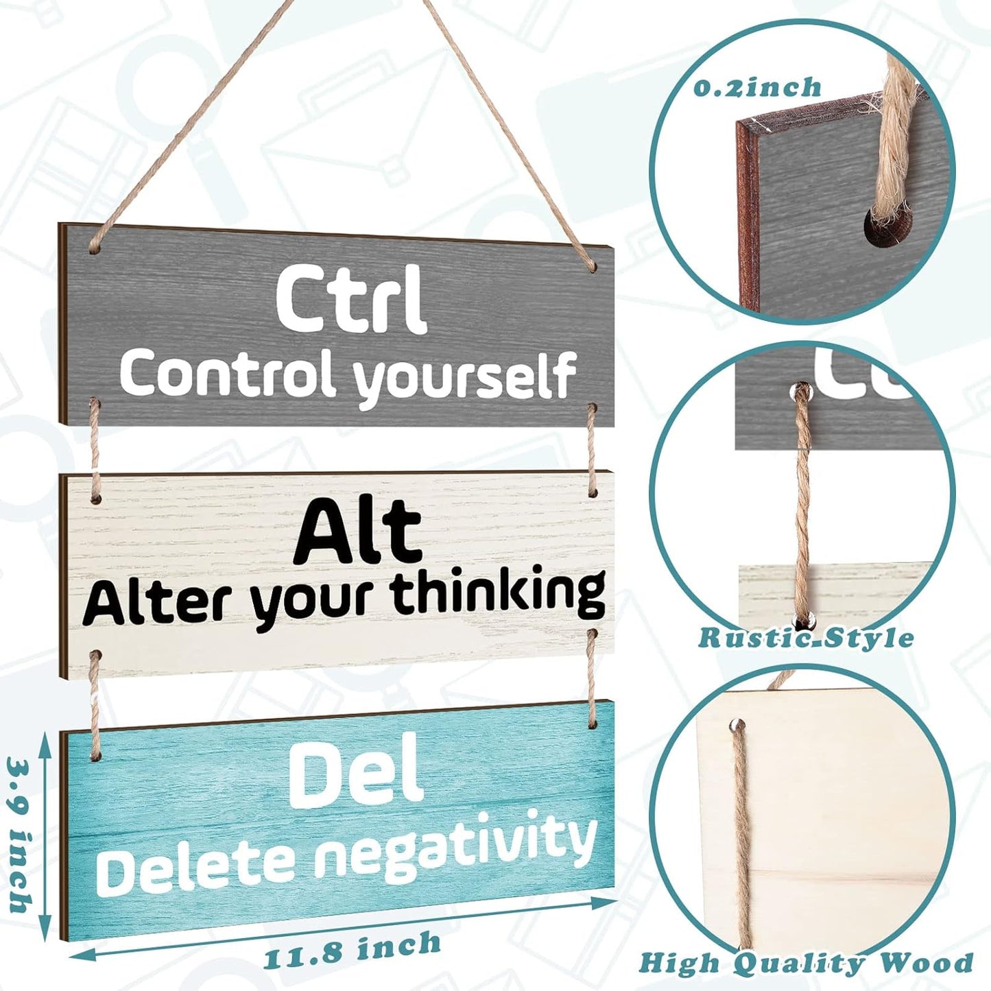 Office Wall Decor Inspirational Wall Art for Motivational Plaques Rustic Wooden Hanging Decor Positive Saying Quote Sign Art for Home Office Living Room(Green)