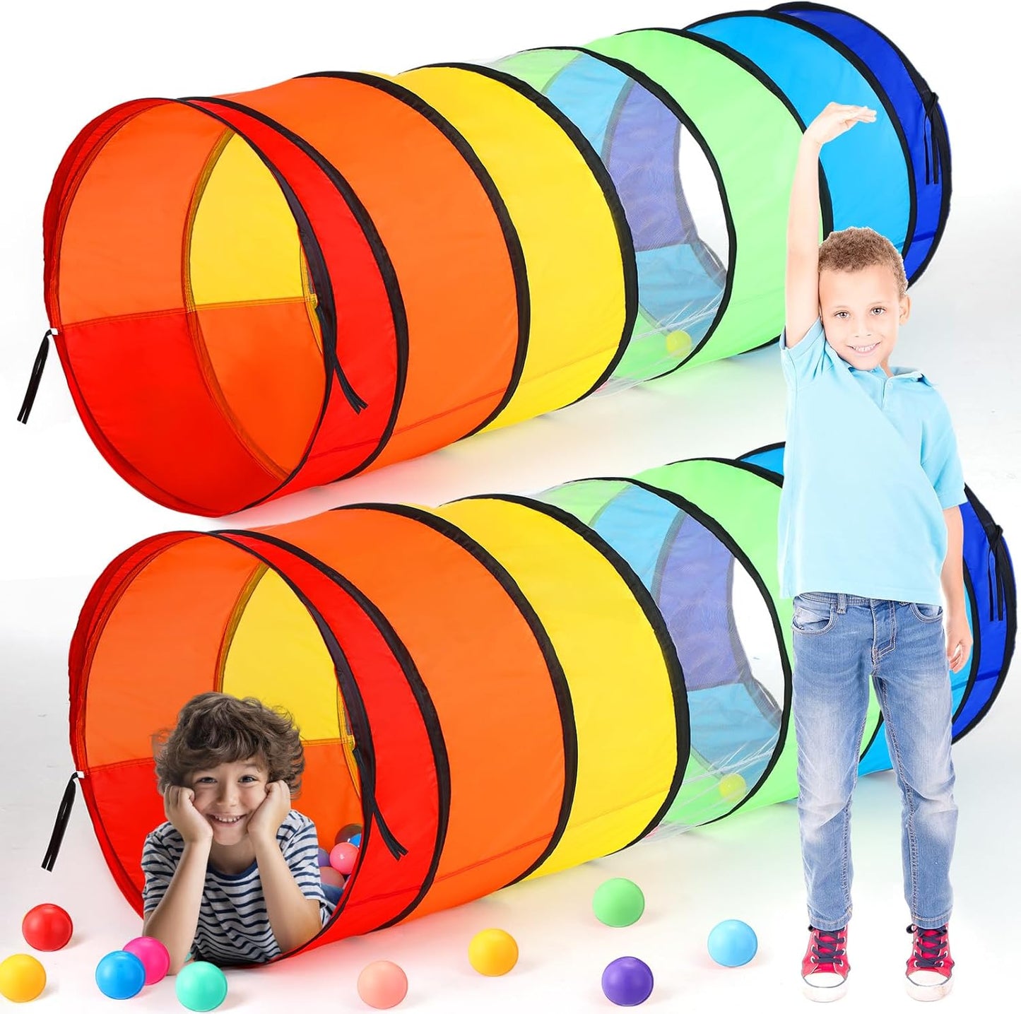 1 Pcs Giant 27.6 Inch Play Tunnel for Kids and Large Dogs Colorful Crawl Tunnel Toy for Toddlers with Breathable Mesh Game Tent Toy Girl Boy Gift