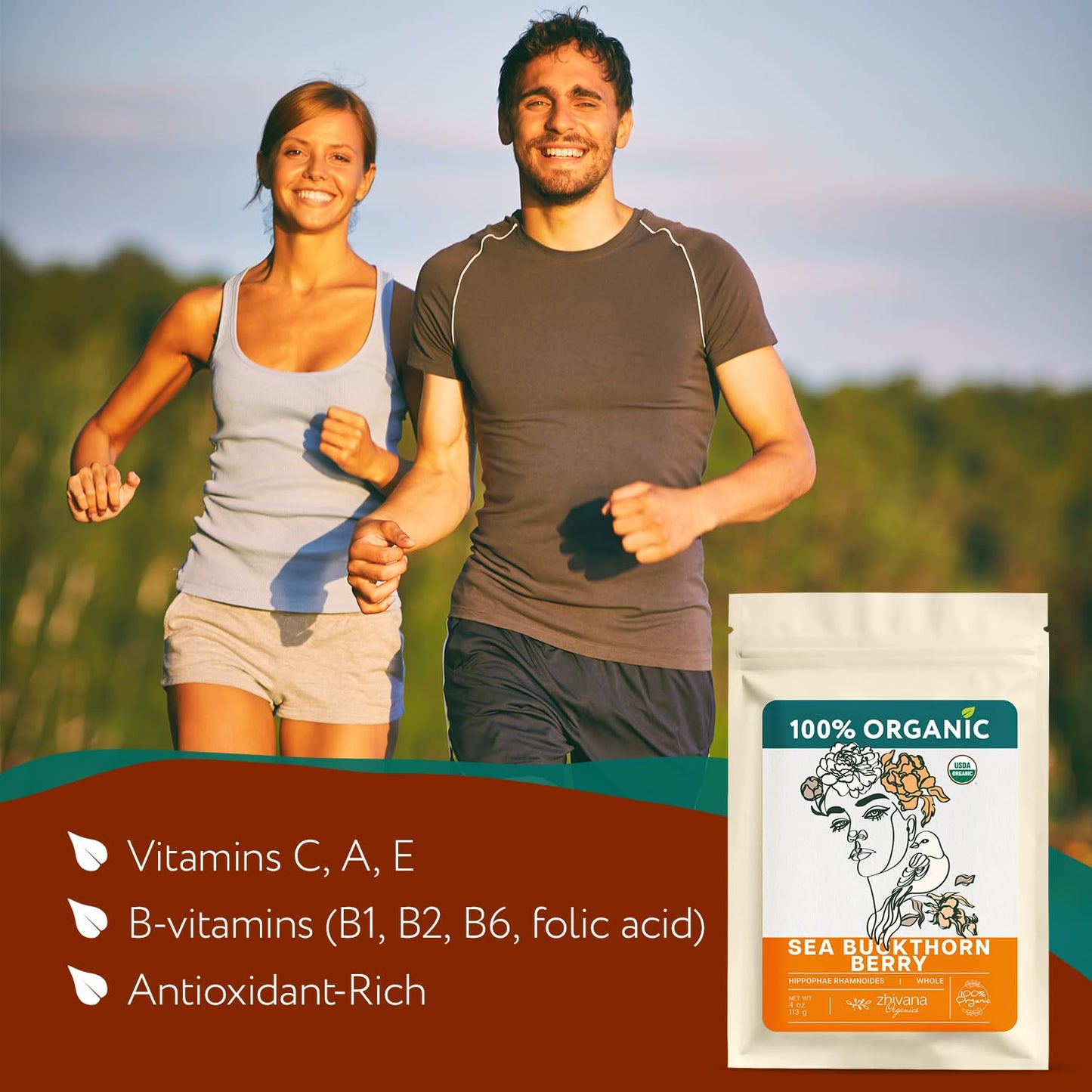 Super Value Pack - Organic Sea Buckthorn Berry Tea 5 LB - Seabuckthorn, Seaberry, Espino Amarillo