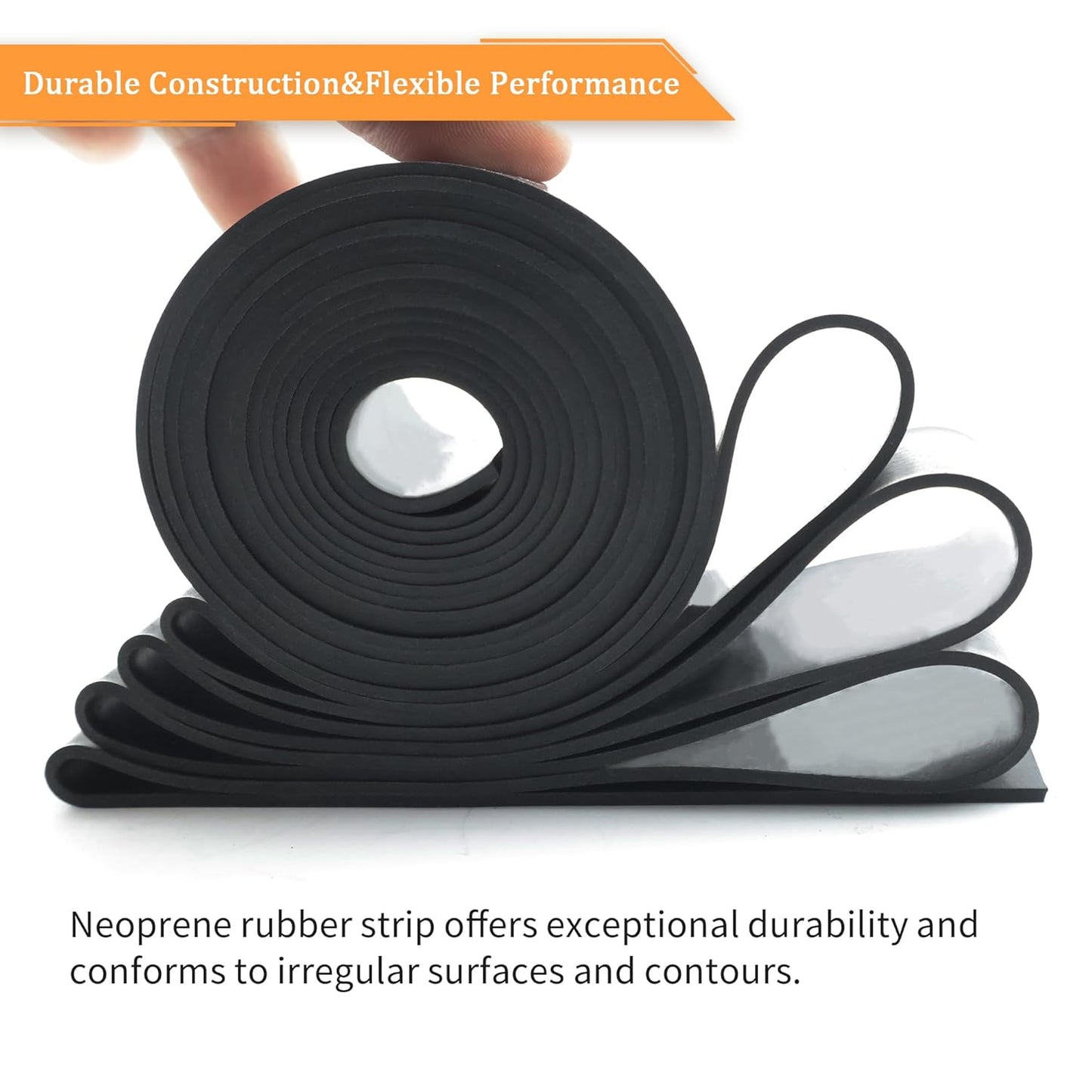 DOBTIM Neoprene Rubber Sheet Rolls 1/8 (.125)" Thick X 12" Wide X 10' Long, Solid Rubber Strips Use for Gaskets DIY Material, Supports, Leveling, Sealing, Protection, Abrasion, Flooring, Black