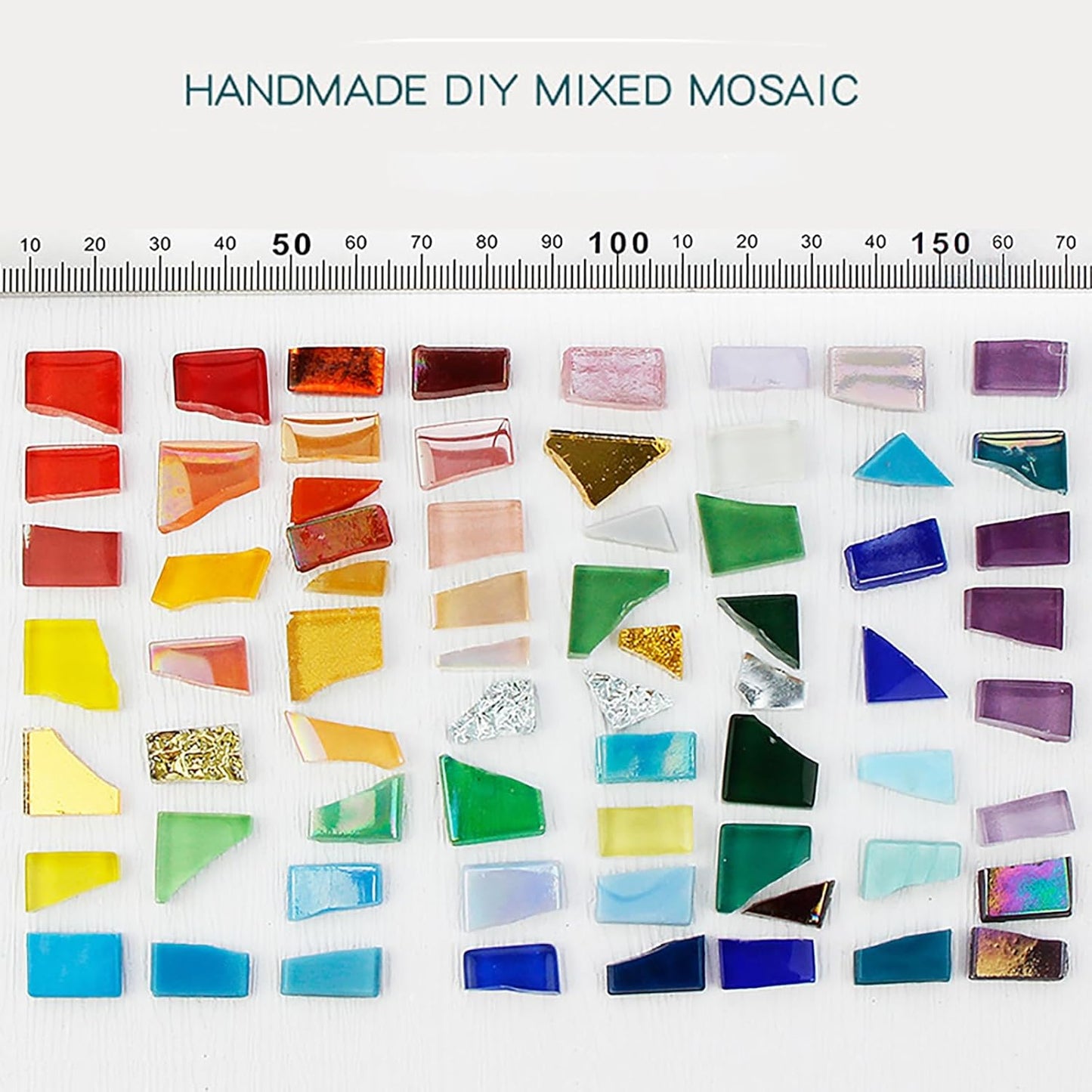 Red Yellow Mixed Irregular Mosaic Glass Mosaic Tiles Pieces, 300 Grams Mosaic DIY Set Adult Mosaic Set, Mosaic Crafts Mosaic Making Supplies