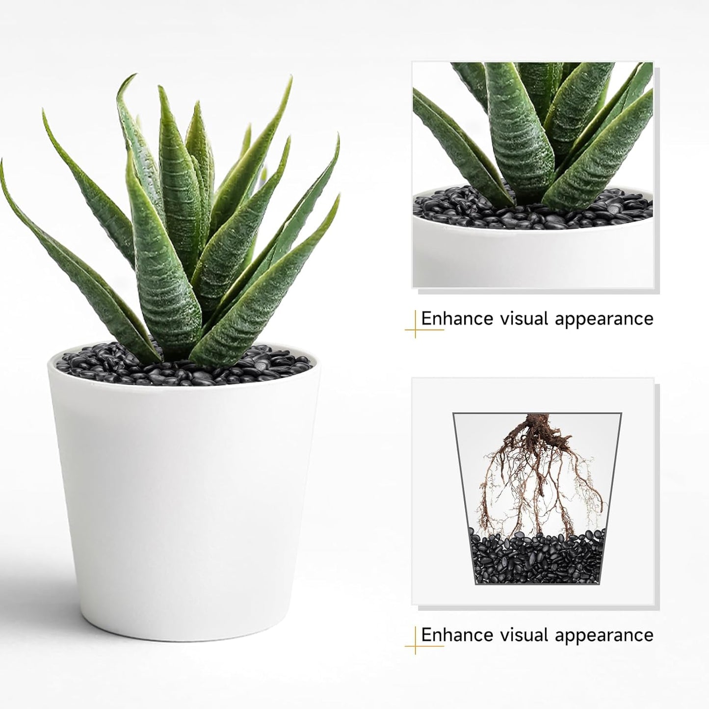 10 lbs Black Pebbles for Indoor Plants, Succulent, Bamboo, Vase, 3/8" Plant Rocks for Pots Indoor, Small River Rocks Decorative Pea Gravel, Highly Polished