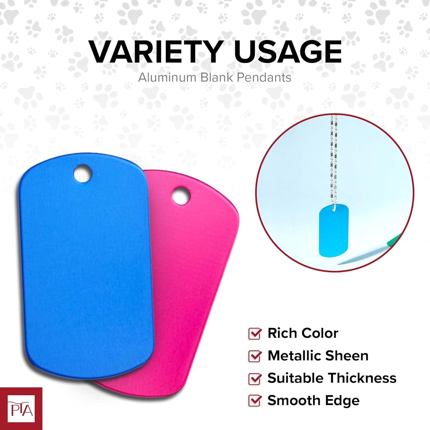 [Press TX Art] 40 Pcs Round(Circle), Bone, Rectangle, Heart Anodized Aluminum Stamping Blanks Tags 10 Mixed Colors Metal Engraving ID Name Tags with Rings (Rectangle in 10 Colors)