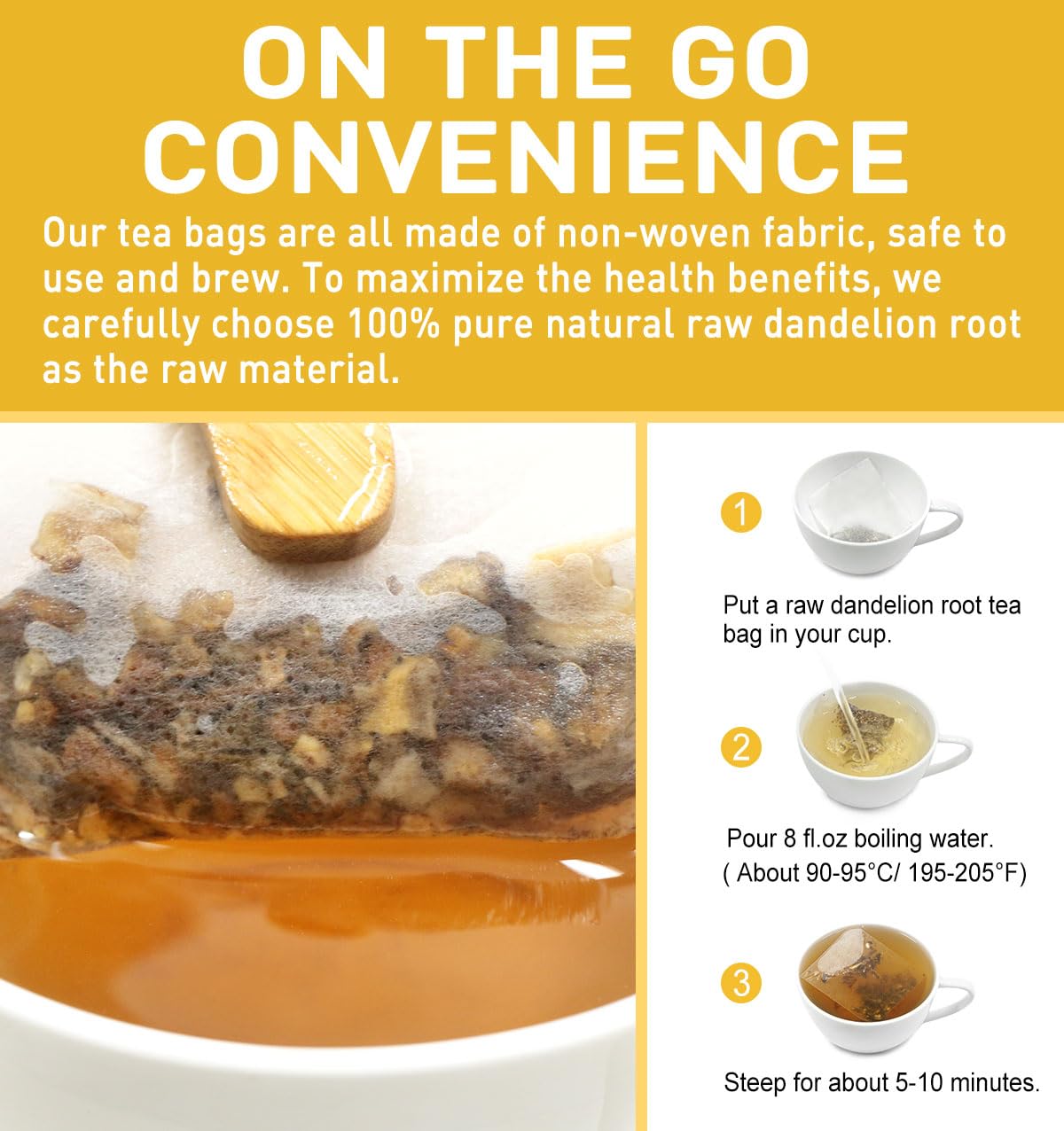 Olvvla - Dandelion Root Tea Bags - 2g X 80 Count - Premium Raw Dandelion Root - Caffeine-free - Non-GMO - Support Digestion & Cleanse