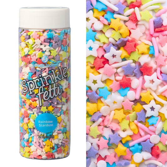 Sweets Indeed Sprinkles, Edible Sprinkle Mix, Perfect for Cake Decorations, Baking, Ice Cream, Cookies, Cupcake Topper (Rainbow Star)