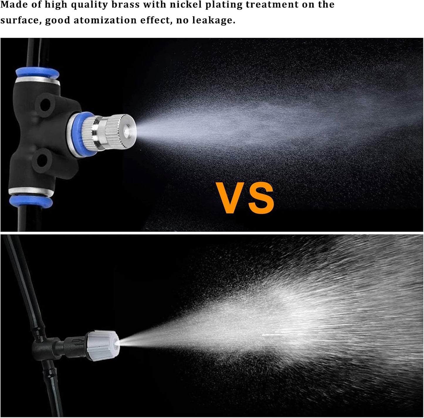 20pcs Brass Mister Nozzles, 6mm Misting Nozzles for Outdoor Cooling System, Landscaping, Air Humidification, Greenhouse Irrigation (without Filter, 0.008"/0.2mm Orifice)