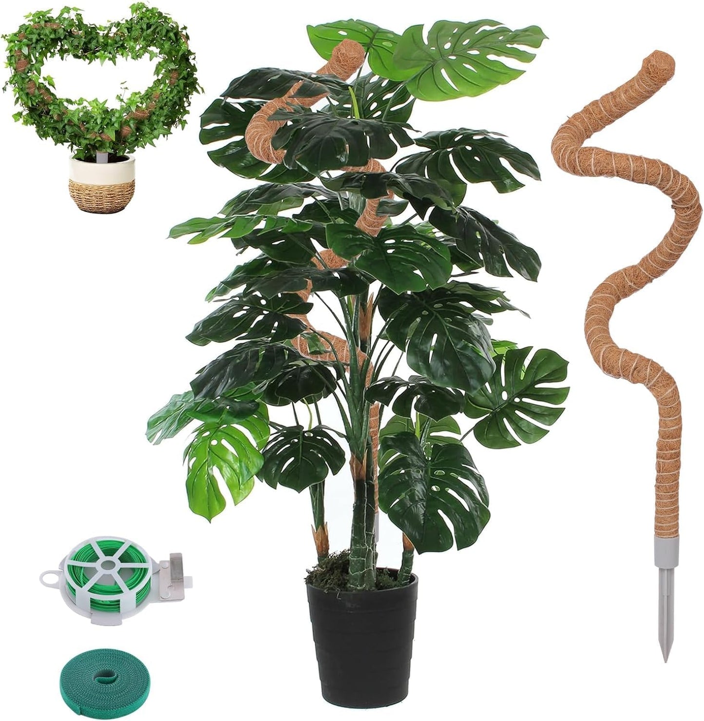 1 Pack Moss Pole, 40 Inch Monstera Plant Support, Moss Poles for Climbing Plants Indoor DIY, Coco Coir Plant Pole Moss Plant Stick Support Stake Kit for Potted Plants, Pothos, Philodendron