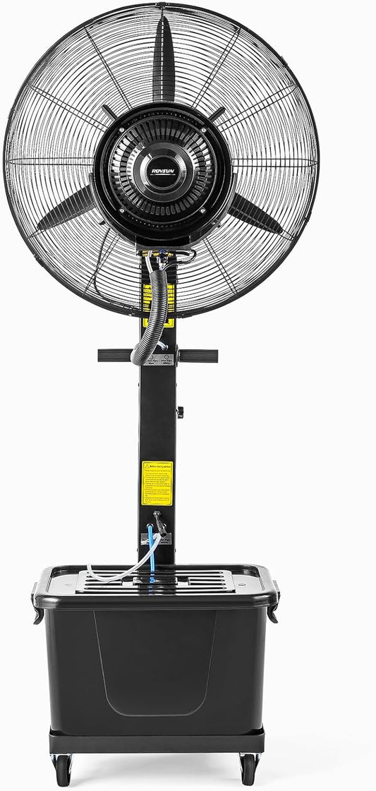 ROVSUN Max 8800CFM Misting Fan, 30Inch High Velocity Industrial Mister with 42L/11Gal Water Tank, 3 Speed Settings & Ajustable Mist Value, 60° Oscillation, For Outdoor Cooling, Patio, Barn, Greenhouse