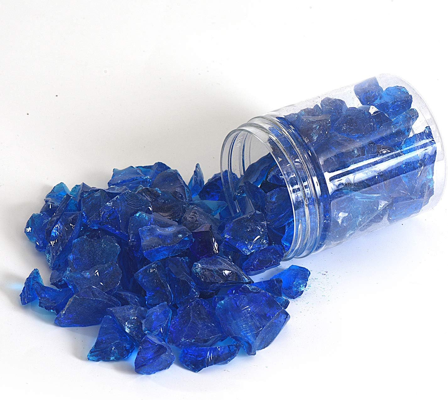 High Luster Reflective Fire Glass Gravel,Fire Gems,Fire Drops,Fire Glass Pebbles Stones Beads Chips for Fire Pit Fish Tank Aquarium Garden,1-2cm,540g/1.19lb (Aquamarine)