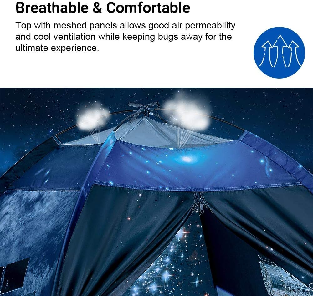 Play Tent for Boys and Girls- Space Shuttle Atlantis with Hubble Dome Tent for Kids Gift- ToddlerPop Up Tent Playhouse for Indoor Imaginative and Physical Play- 47" x 47" x 43" (Hubble)