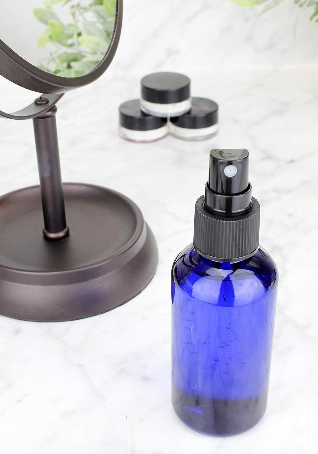 Cornucopia 4oz Blue PLASTIC Fine Mist Spray Bottles (12-Pack); BPA-Free Plastic Spritzer Bottles, Labels Included; PET #1 Plastic Bottles