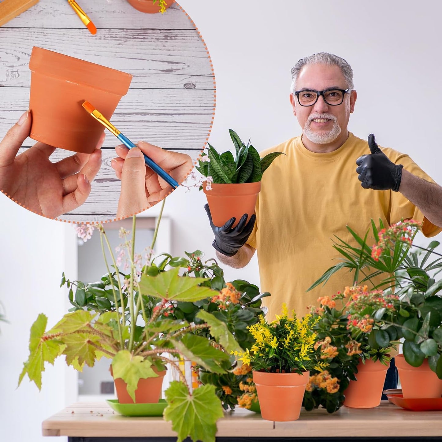 Hsei 24 Pcs 4 Inch Terracotta Pots Flower Pot with Drainage Hole Small Clay Pots for Plants Succulent Indoor Outdoor DIY Crafts Wedding Favor