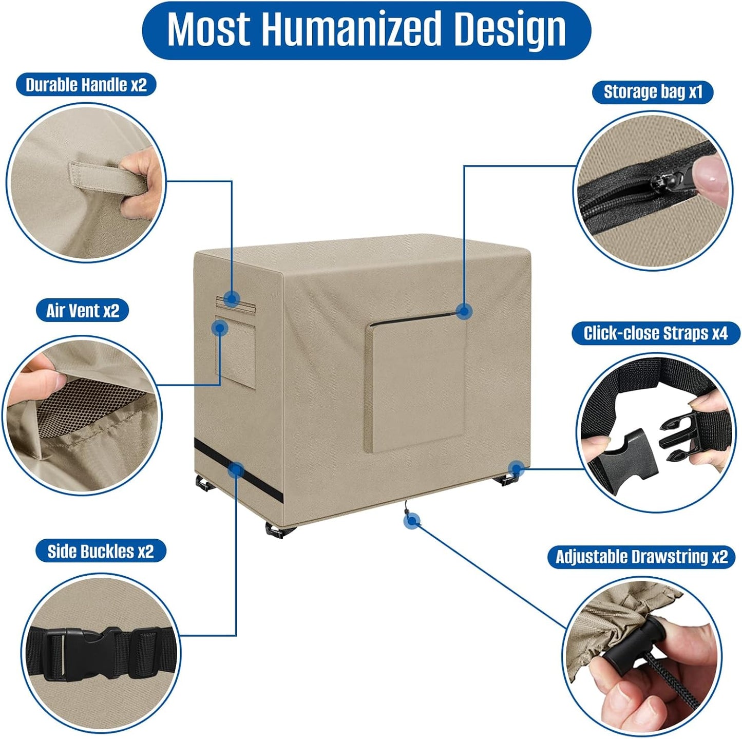 SIRUITON Outdoor Bar Cart Cover for 34 Inch Portable Outdoor Table, Heavy Duty 600D Oxford Fabric Outdoor Waterproof BBQ/Worktable Metal Movable Table Cover