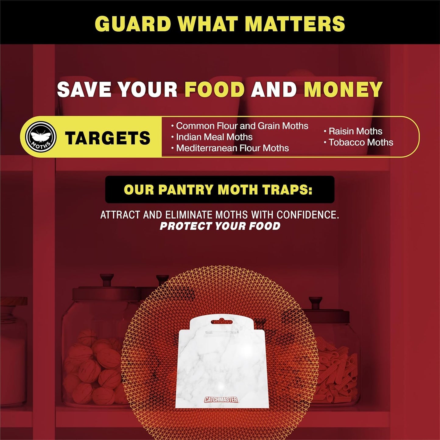 Catchmaster Premium Pantry Moth Traps, Marble Patterned Odorless Sticky Glue Traps 6PK, Pheromone Attractant for House, Kitchen Storage & Kitchen Pantry Cabinet, PheroGuard Technology, Trap Moths