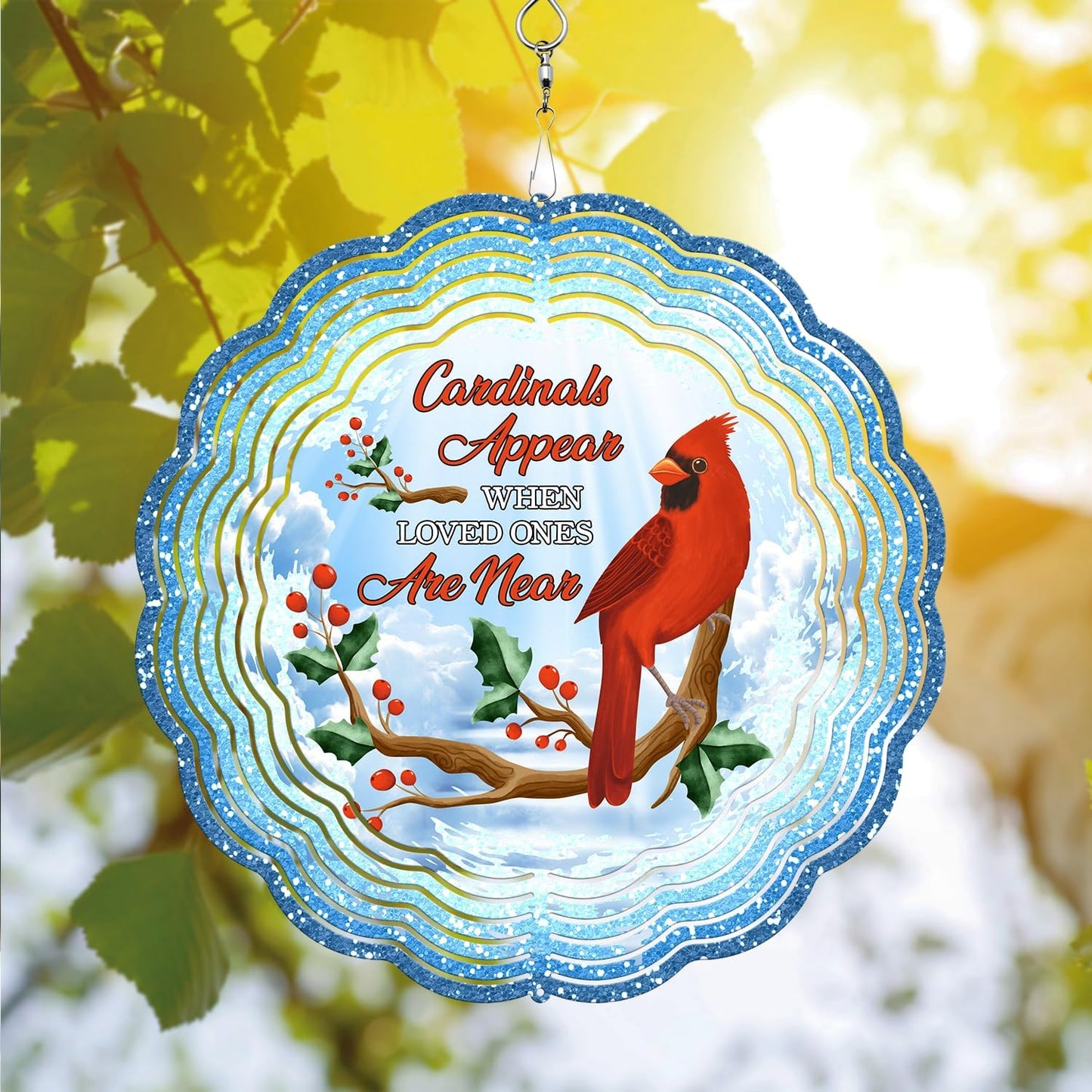 Memorial Cardinal Wind Spinner - Unique 3D Hanging Outdoor Gift for Yard and Garden