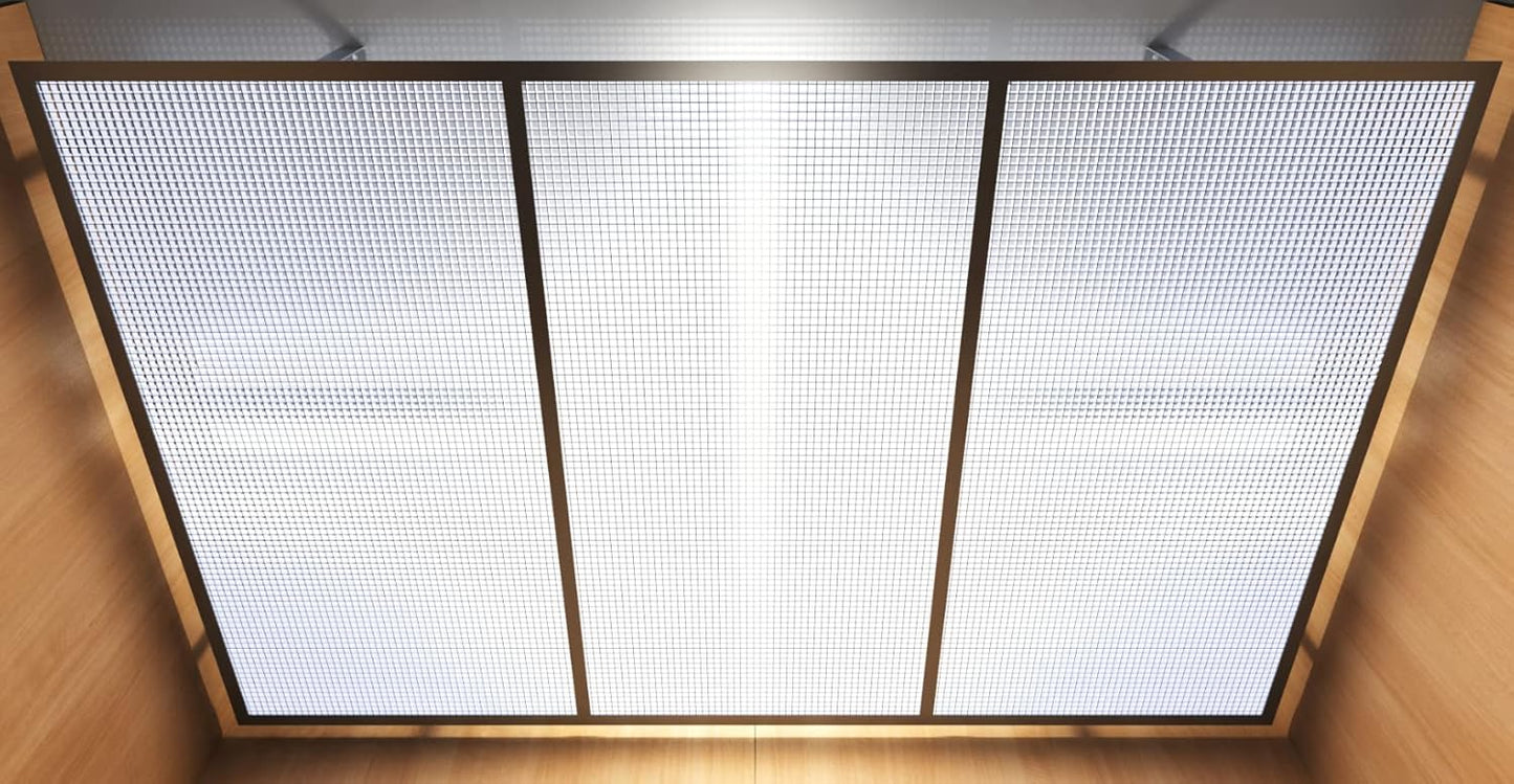 Fluorolite Plastics| Egg Crate Panel | Ceiling Diffuser | Polystyrene| Color -White | Nominal 24" x 48" with 1/2" x 1/2" x 3/8" Cell Size | 6 Pack