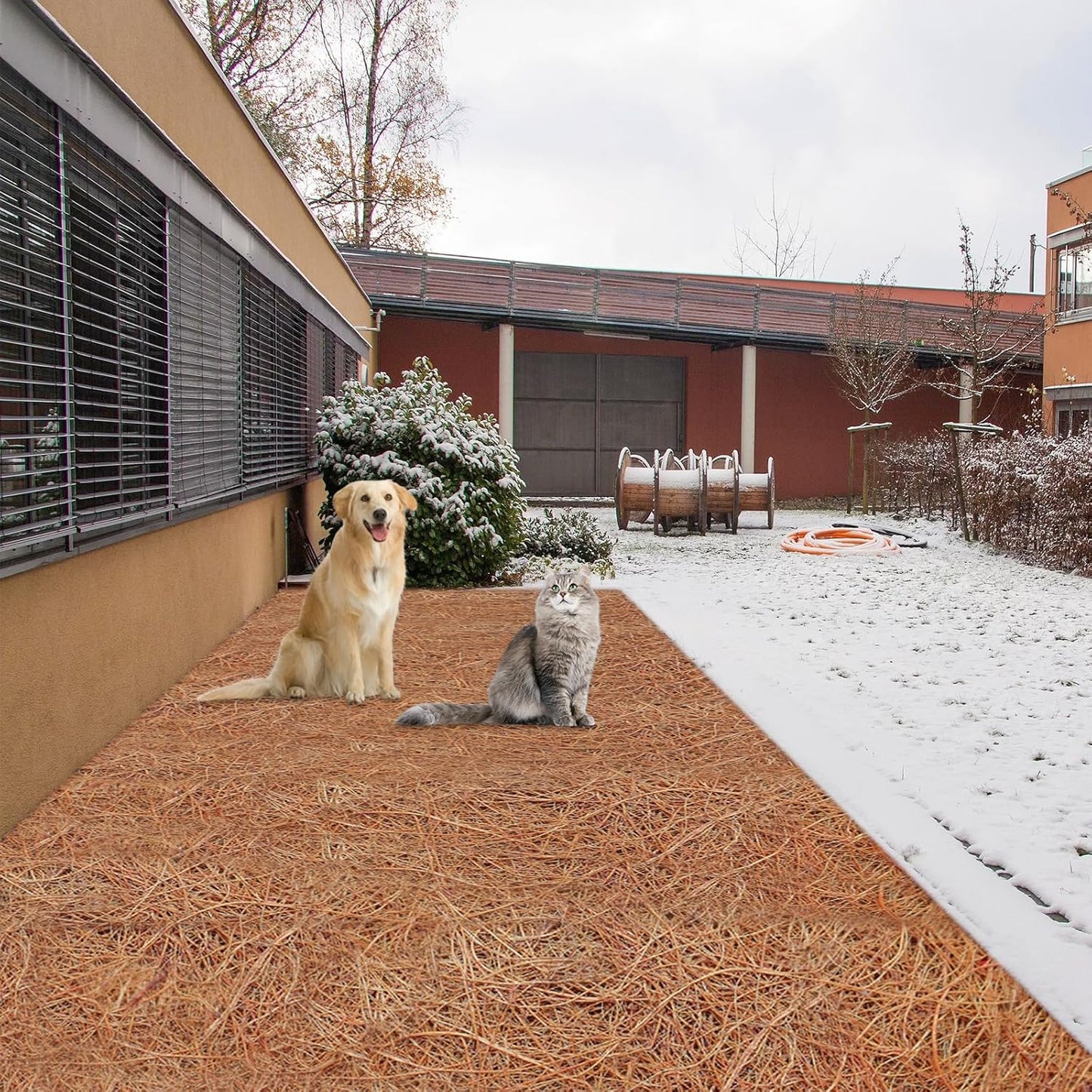 ZeeDix 3 Pack 31 x 80 x 0.28inches Thickened No-Slip Ice and Snow Carpet Mats- Natural Coconut Fiber Carpet for Garden, Front Door, Stairs, Porch Outdoor Safer Walking