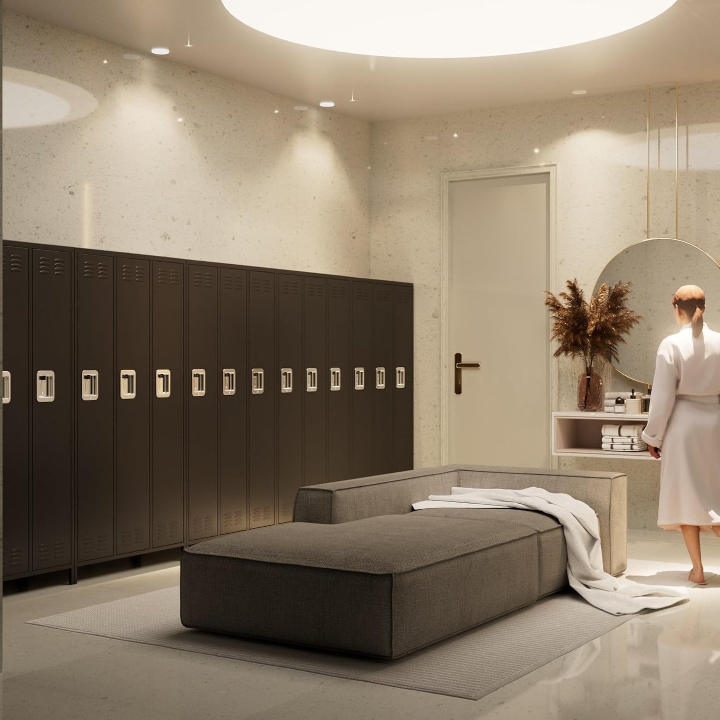 METAN Metal Locker for School Office Gym Bedroom,3 Doors Steel Storage Locker Cabinet for Employees,Industrial Storage Locker with 2 Shelves,Assembly Required (3 Door-Black)