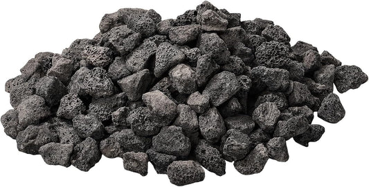 5 lb 0.8-1.2 Inch Small Black Lava Rocks for Fire Pits, Indoor Fireplaces, Outdoor Gas Fire Tables, Garden Landscaping Decoration