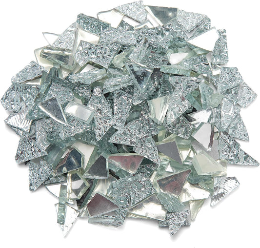 Silver Mixed Irregular Mosaic Glass Mosaic Tiles Pieces, 300g Mosaic DIY Set Adult Mosaic Set, Mosaic Craft Supplies Mosaic Making Supplies
