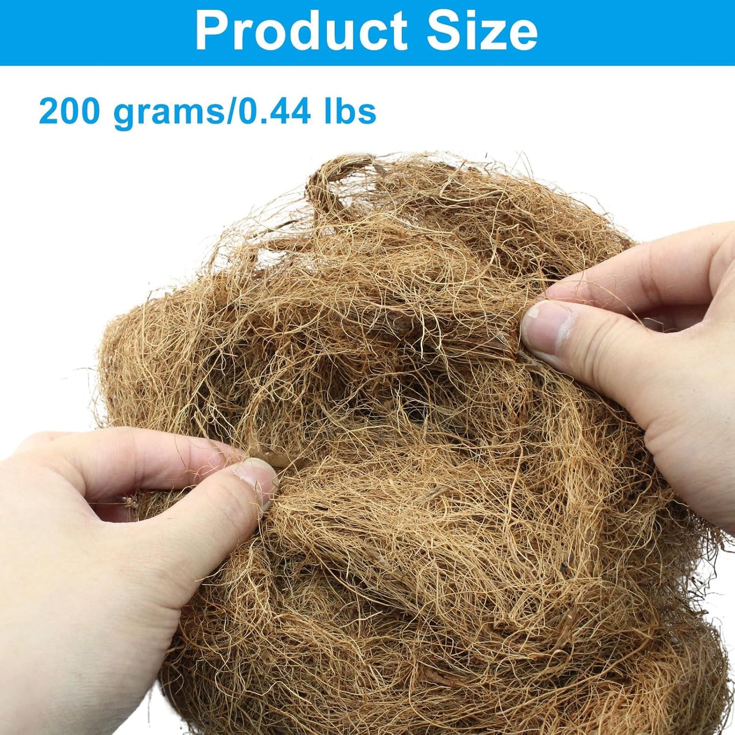 1 Pack Coconut Husk Fiber, 0.44 pounds Natural Coconut Shell Fiber Silk for Pot Plants, Orchids