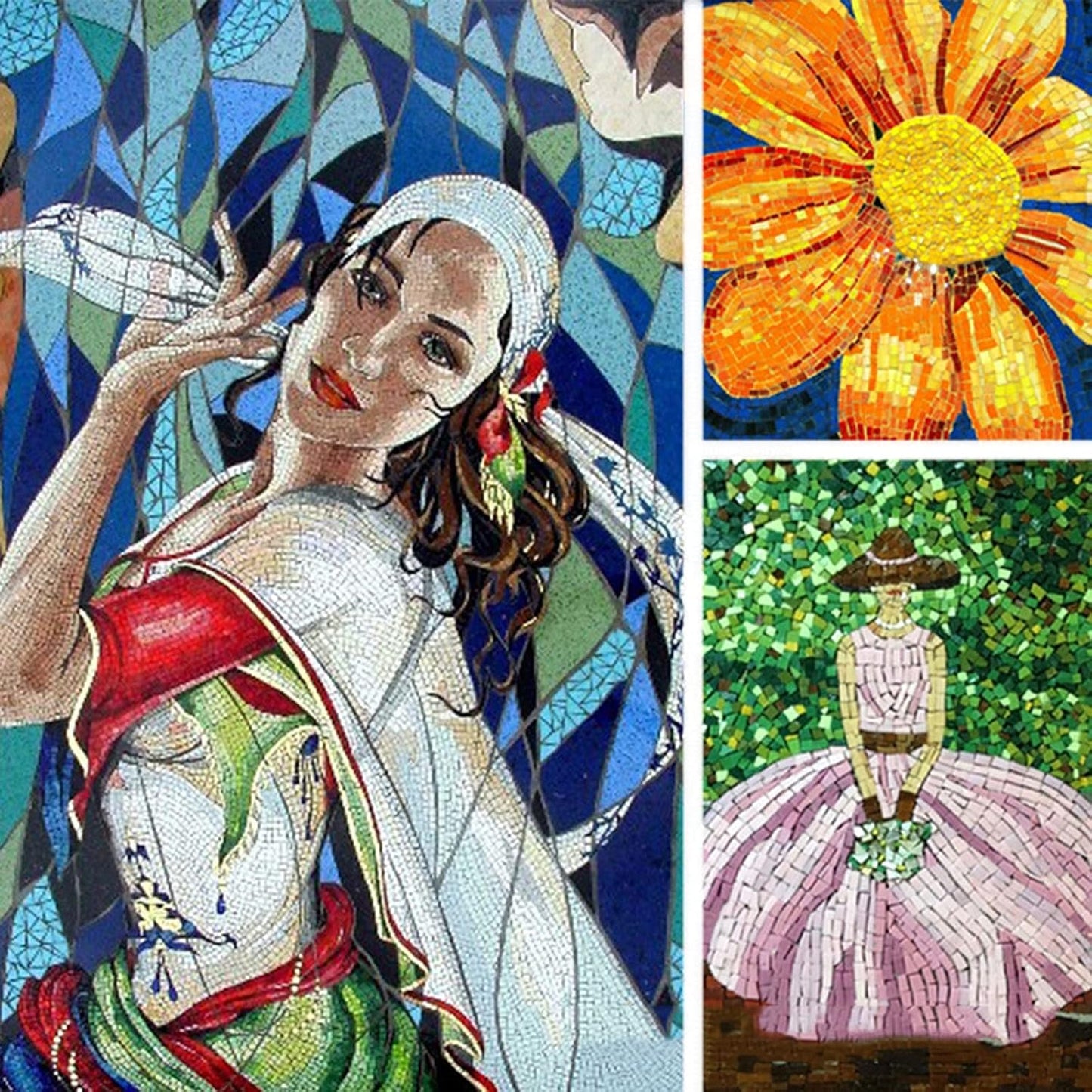 Mosaic Tiles 270 Pieces / 200 g Pack of Colored Mica Glass Mosaic Tile Supplies for Home Decoration, DIY Crafts, Plates, Picture Frames, Flowerpots – 1x1 cm Square Tiles (Mint)