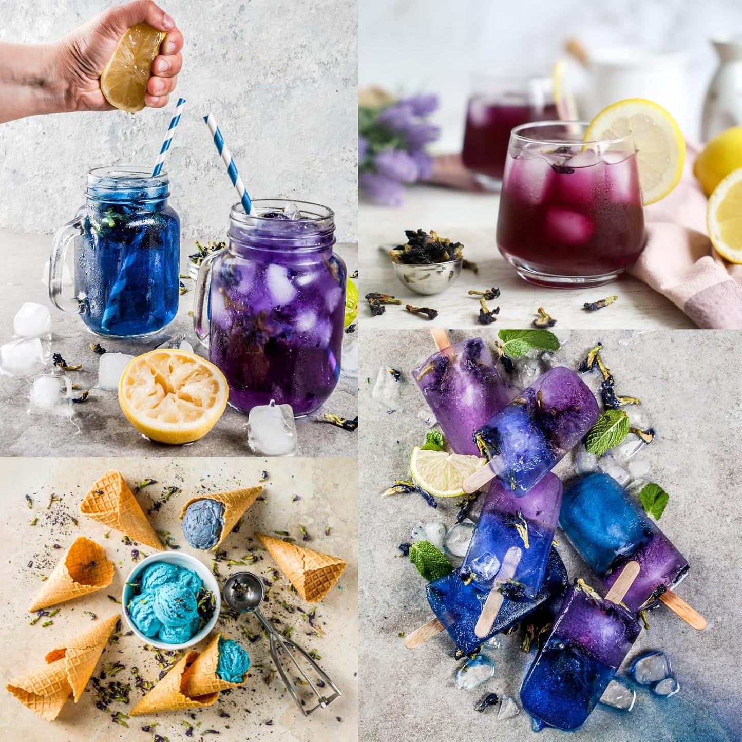 Butterfly Pea Flower Tea Bags – 50 Count, 100% Natural Butterfly Tea from Thailand, Caffeine-Free, Dried Blue Pea Flowers for Hot & Iced Tea, Vibrant Color-Changing for Relaxation & Wellness