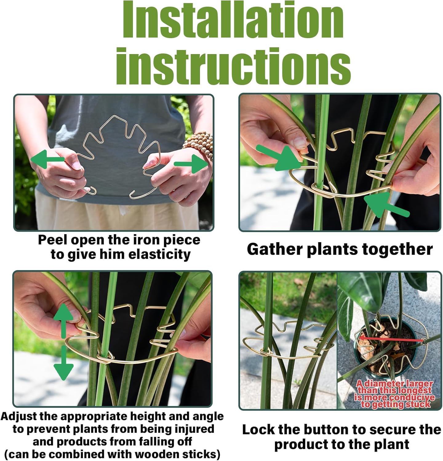 5.5 * 4.7IN Monstera Stem Support Stake with Clips - 5Pcs Durable Climbing Plant Support for Monstera, Fishbone Cactus, Easy Installation, for Plant Lovers