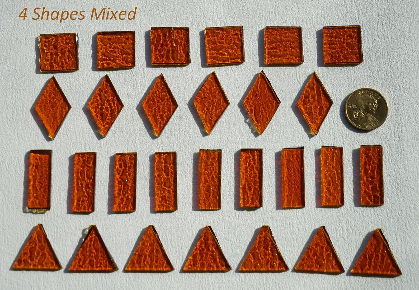 Large Transparent Textured Glass Tiles for DIY Crafts, 200g Stained Glass Pieces for Mosaic Art, Amber