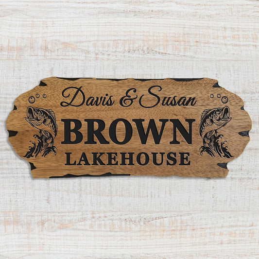 Custom Last Name Wooden Sign, Home Decor Large Wood Wall Art, Personalized Outdoor Cabin Sign, Cabin Monogram,3D carved decorative wooden plaques.