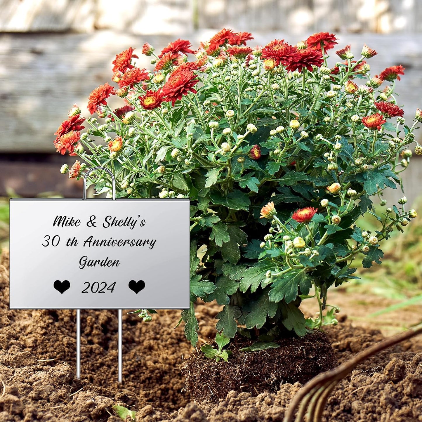 Landhoow 12 Pcs Large Garden Plant Markers Metal Plant Labels Sign 4'' x 6'' with 11'' Stake Weatherproof Waterproof Garden Sign for Outdoor Seedlings Herbs Vegetable Greenhouse, Sliver