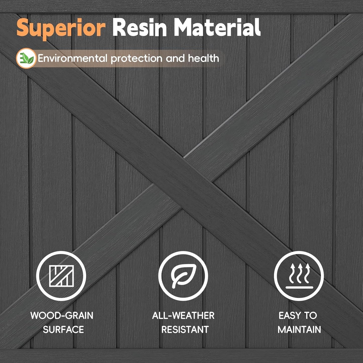 Outdoor Storage Box, 35 Gallon Waterproof Resin Deck Box, Storage Bin for Package Delivery, Patio Furniture Cushion, Garden Tools, Pool Accessories, Weatherproof and UV Resistant, Black