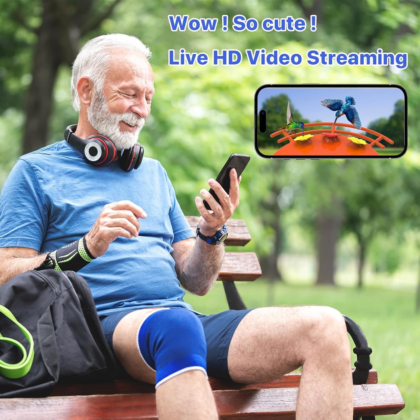 Hummingbird Feeder with Camera for Outdoor - 2K QHD Video, Instant Notifications & AI Bird Species, Ant Moat, Bee Proof, Motion Detection, 2.4G WiFi, Signal Booster, Gift for Bird Lovers OrangeS1