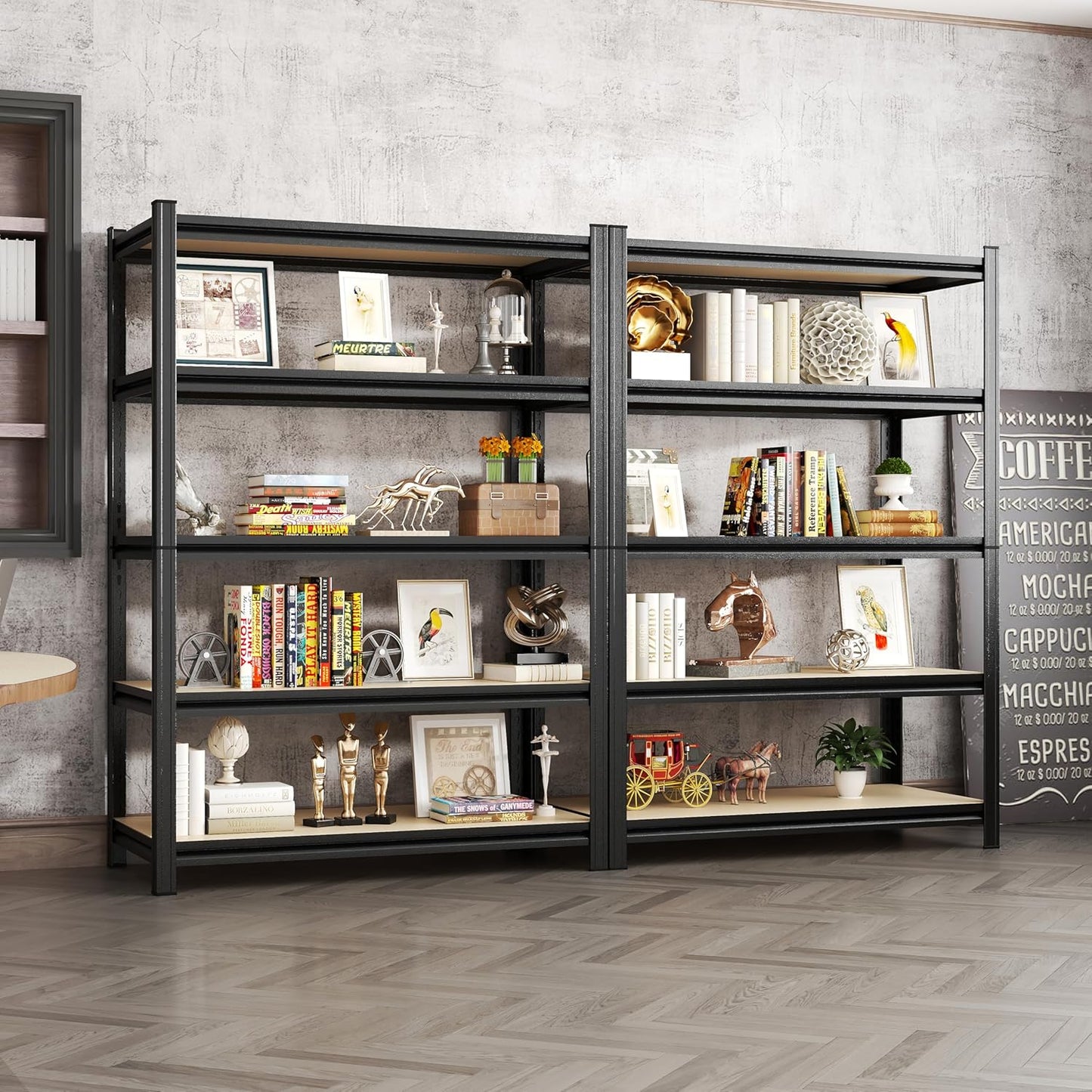 5-Tier Adjustable Heavy Duty Metal Storage Shelves Unit, 72" Tall Garage Shelving Rack for Basement, Kitchen, Office, Warehouse & Pantry - Versatile Metal Shelving Organizer