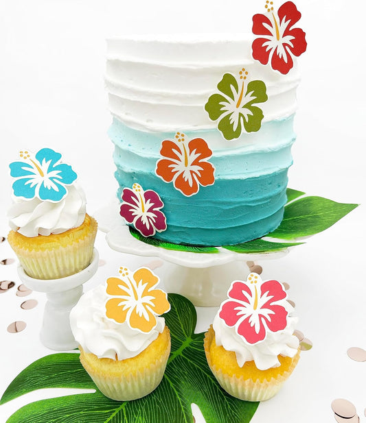 Sugar Robot - Edible Hawaiian Hibiscus Flowers - Small Size - Edible flowers cake decorations - Premium Crafted - Made in the USA Cake -Set of 20 (Hibiscus Flowers)