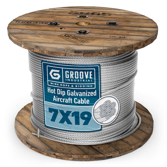 3/8’’ 7x19 Hot Dip Galvanized Aircraft Cable – Steel Wire Rope - 3000 Feet
