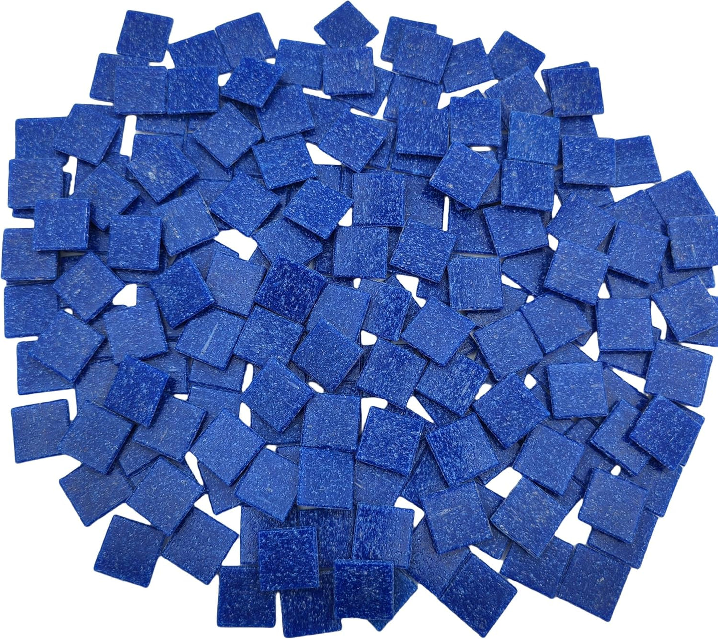3/4 inch Quartz Glass Mosaic Tiles for Crafts, 1.1 LB, Square Mosaic Pieces for DIY Picture, Home Mosaic Decoration (Navy Blue)