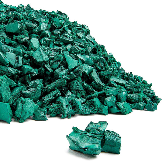 Playsafer Rubber Mulch Nuggets Protective Flooring for Playgrounds, Swing-Sets, Play Areas, and Landscaping (2,000 LBS - 77 CU. FT, Green)